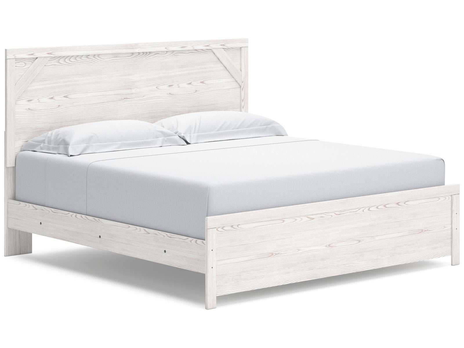 Gerridan White & Gray King Panel Bed - Ornate Home