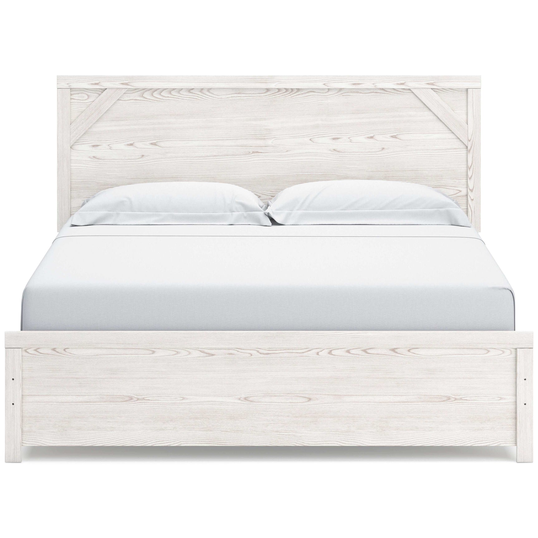Gerridan White & Gray King Panel Bed - Ornate Home