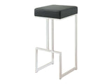 Gervase Black & Chrome Square Bar Stool - Ornate Home
