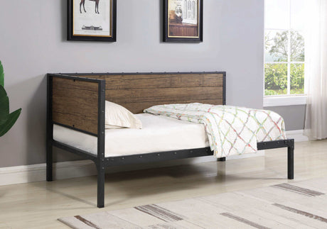 Getler Weathered Chestnut & Black Daybed - Ornate Home