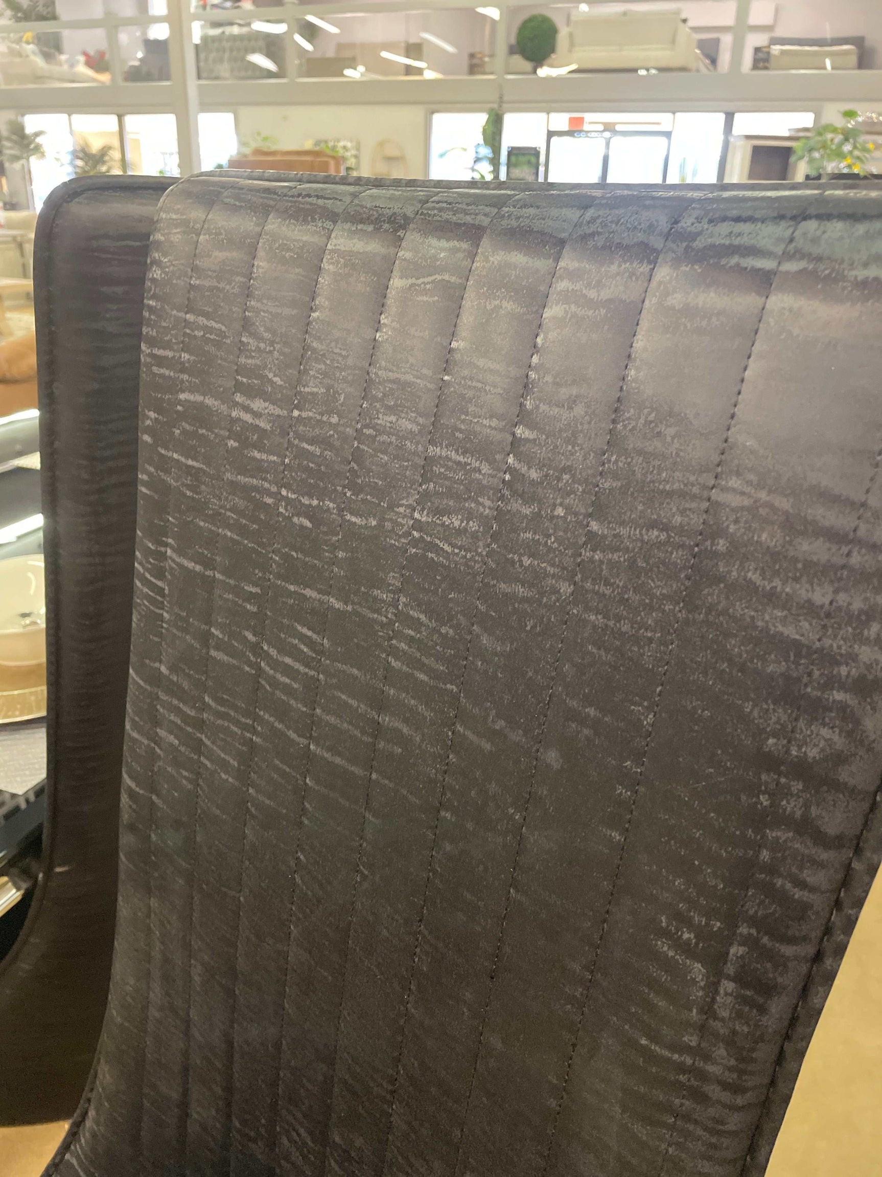 Gianna Black Faux Leather & Stainless Steel Side Chair (Set of 2) - Ornate Home