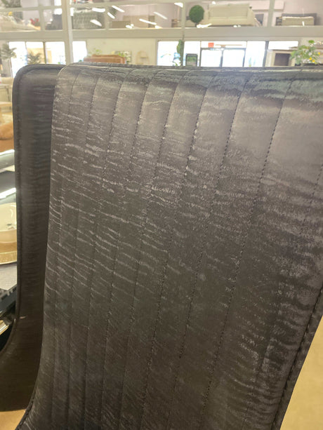 Gianna Black Faux Leather & Stainless Steel Side Chair (Set of 2) - Ornate Home