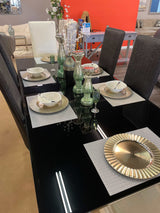 Gianna Black Faux Leather & Stainless Steel Side Chair (Set of 2) - Ornate Home