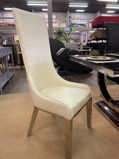 Gianna Ivory Faux leather & Stainless Steel Side Chair (Set of 2) - Ornate Home