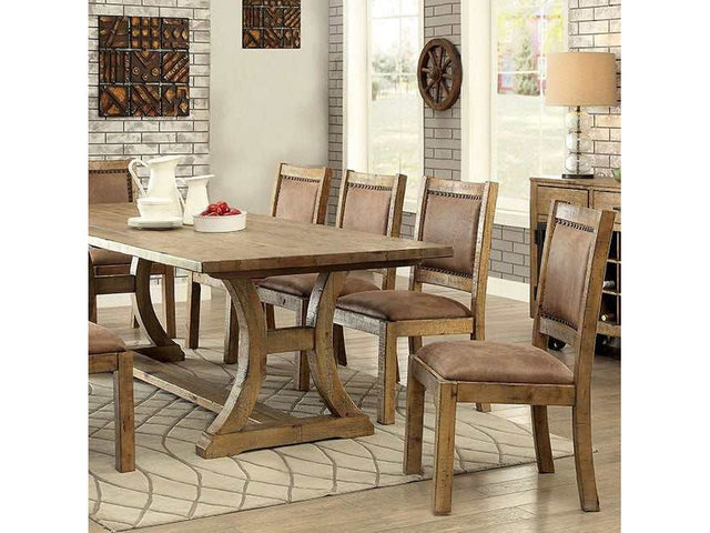 Gianna Rustic Oak/Brown 96" Dining Table - Ornate Home