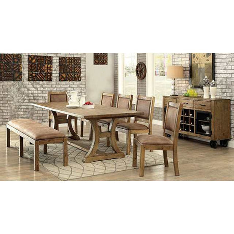 Gianna Rustic Oak/Brown 96" Dining Table - Ornate Home