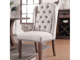 Gianna Rustic Oak/Ivory Wingback Chair (Set of 2) - Ornate Home