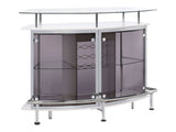 Gideon White High Gloss / Chrome Home Bar - Ornate Home