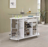 Gideon White High Gloss / Chrome Home Bar - Ornate Home