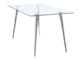 Gilman Chrome Glass Top Dining Table - Ornate Home