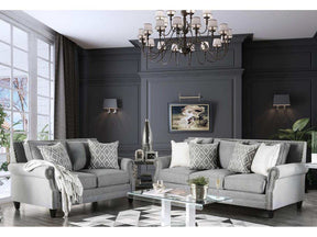 Giovanni Gray Stationary Sofa & Loveseat 2pc - Ornate Home