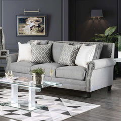 Giovanni Gray Stationary Sofa & Loveseat 2pc - Ornate Home