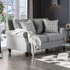 Giovanni Gray Stationary Sofa & Loveseat 2pc - Ornate Home