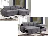 Giovanni Light Gray Sleeper Sectional Sofa w/ Storage - Ornate Home