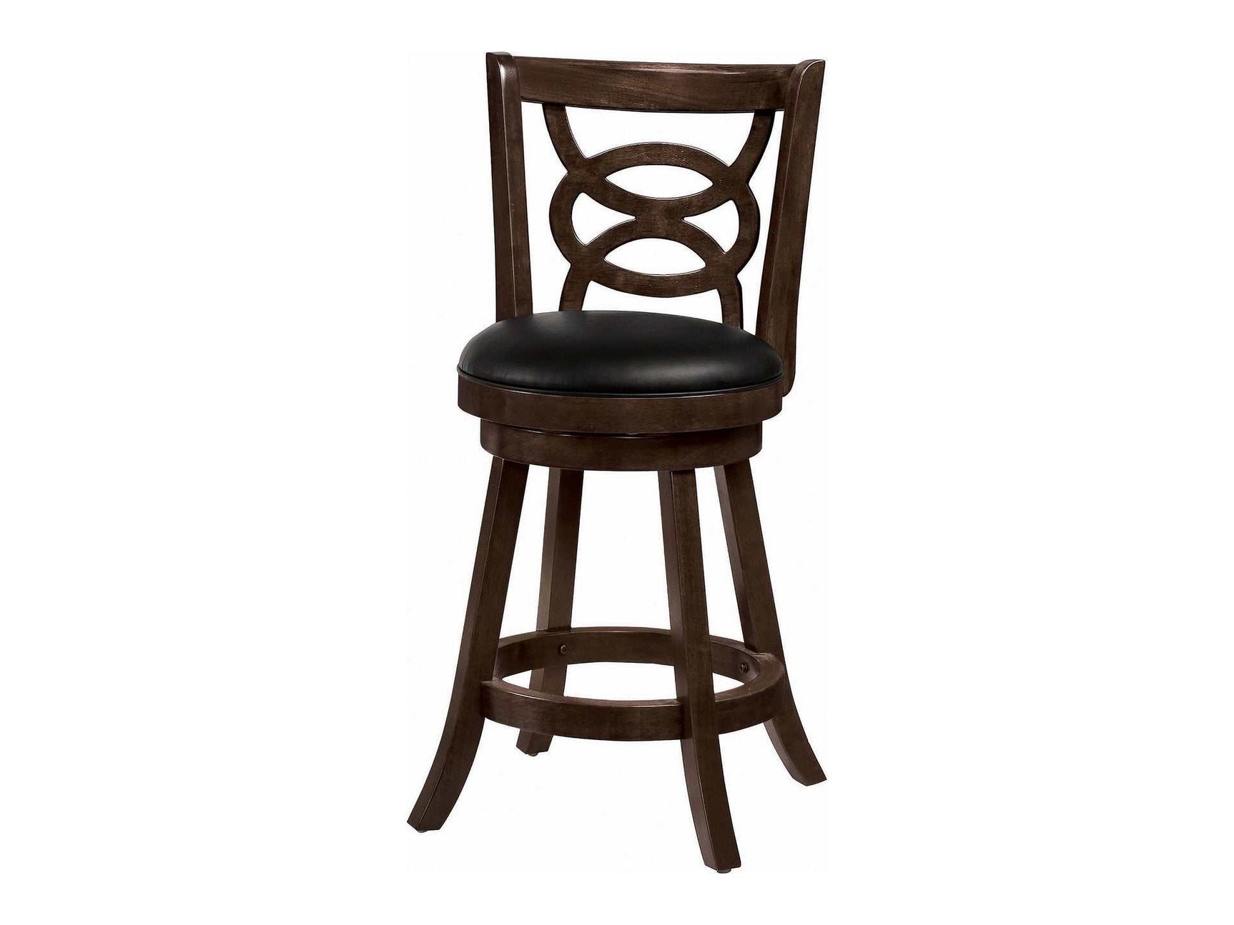 Giulia Cappuccino Swivel Counter Height Stools w/ Upholstered Seat (Set of 2) - Ornate Home
