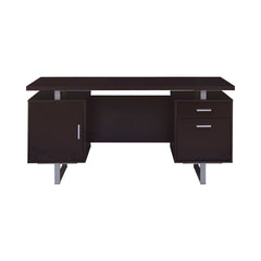 Glavan Cappuccino Rectangular Storage Office Desk - Ornate Home