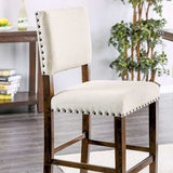 Glenbrook Ivory Linen & Brown Cherry Counter Height Side Chair (Set of 2) - Ornate Home