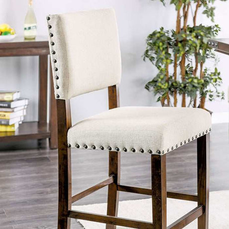 Glenbrook Ivory Linen & Brown Cherry Counter Height Side Chair (Set of 2) - Ornate Home