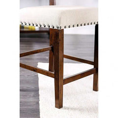 Glenbrook Ivory Linen & Brown Cherry Counter Height Side Chair (Set of 2) - Ornate Home