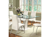 Glenview White & Chrome Dining Table - Ornate Home