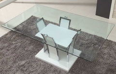 Glenview White & Chrome Dining Table - Ornate Home