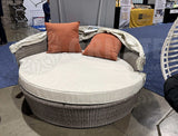Glynn Beige & Gray Patio Canopy Sofa w/ Ottoman 2pc Set - Ornate Home