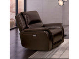 Gorgius Espresso Top Grain Leather Match Power Recliner - Ornate Home