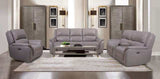 Gorgius Light Gray Top Grain Leather Match Power Loveseat - Ornate Home