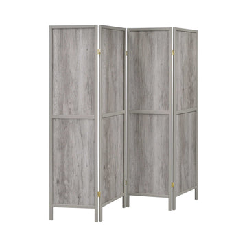 Gracie Grey driftwood 4pc Panel Screen - Ornate Home