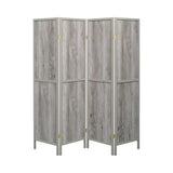 Gracie Grey driftwood 4pc Panel Screen - Ornate Home