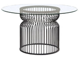 Granvia Clear / Gunmetal Dining Table - Ornate Home