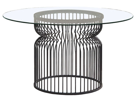 Granvia Clear / Gunmetal Dining Table - Ornate Home