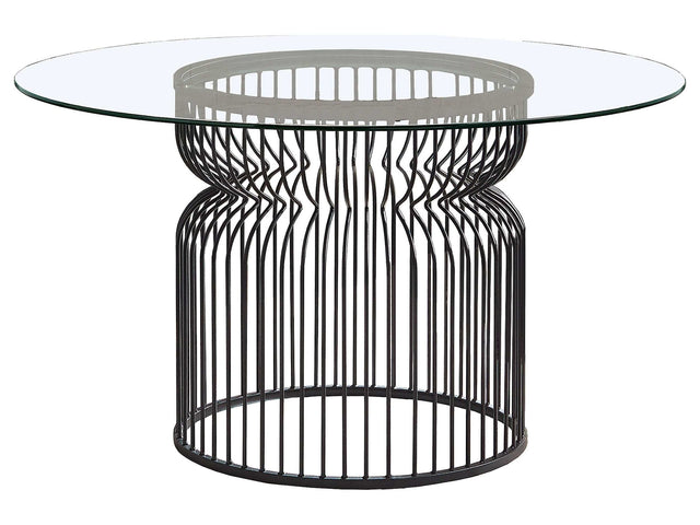 Granvia Clear / Gunmetal Dining Table - Ornate Home