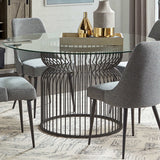Granvia Clear / Gunmetal Dining Table - Ornate Home