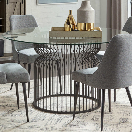 Granvia Clear / Gunmetal Dining Table - Ornate Home