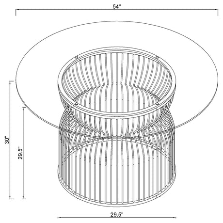 Granvia Clear / Gunmetal Dining Table - Ornate Home