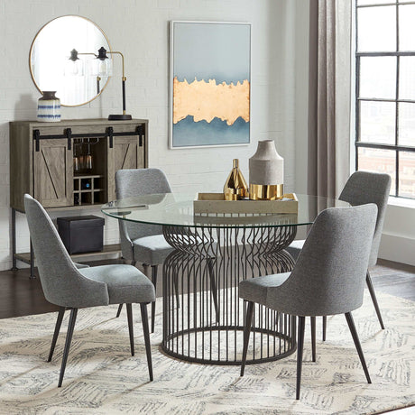 Granvia Clear / Gunmetal Dining Table - Ornate Home