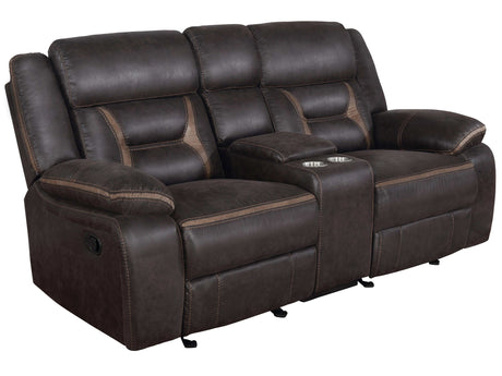 Greer Brown Glider Loveseat - Ornate Home