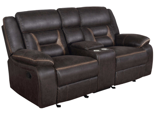 Greer Brown Glider Loveseat - Ornate Home