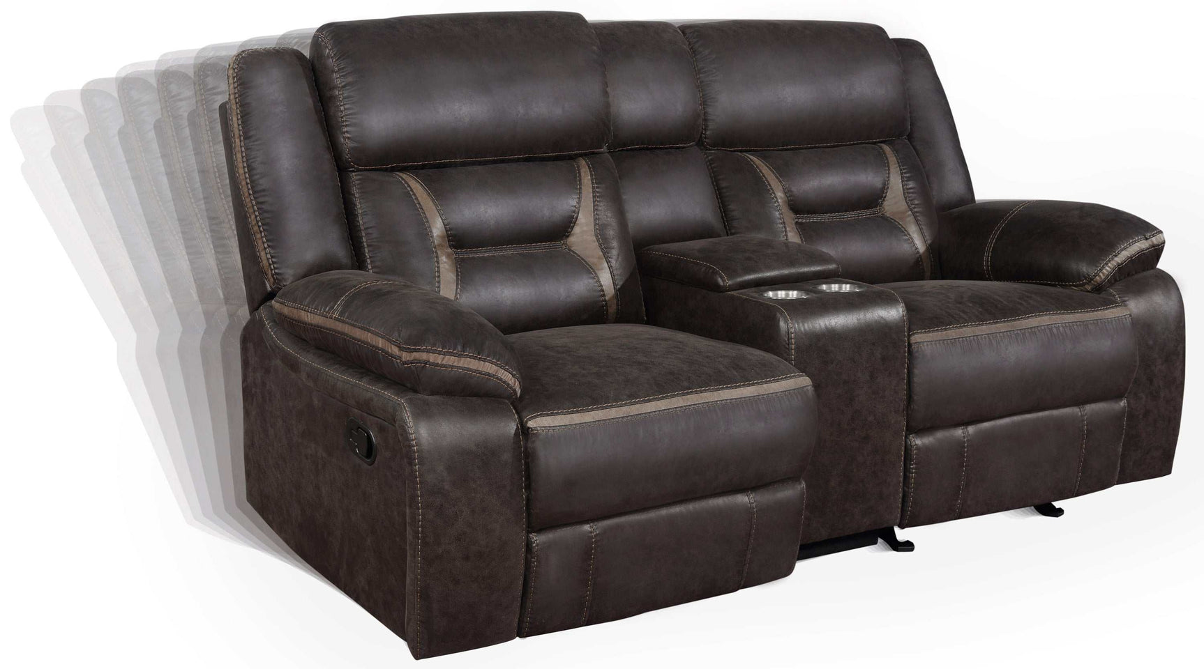 Greer Brown Glider Loveseat - Ornate Home