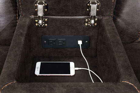 Greer Brown Glider Loveseat - Ornate Home