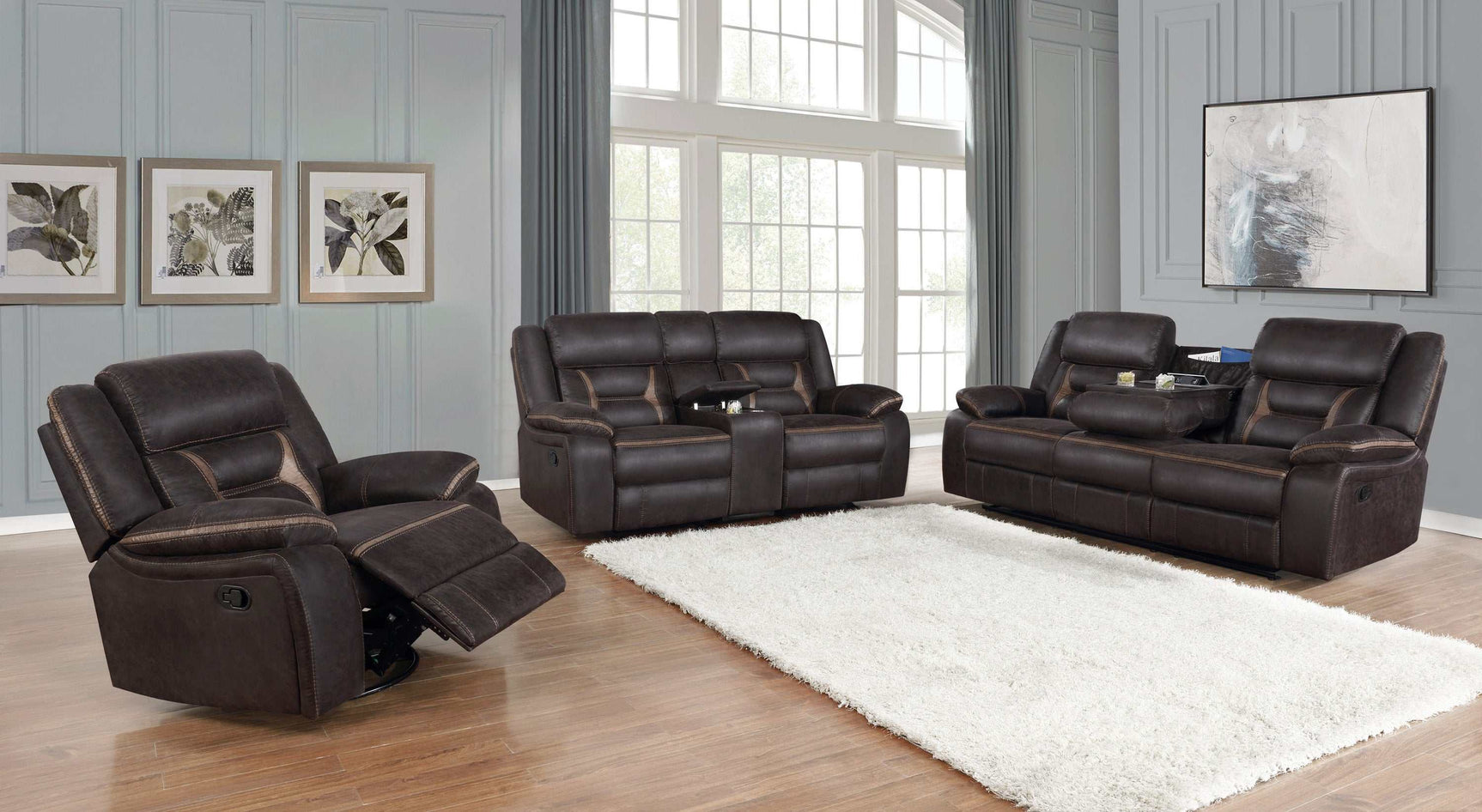 Greer Brown Glider Loveseat - Ornate Home