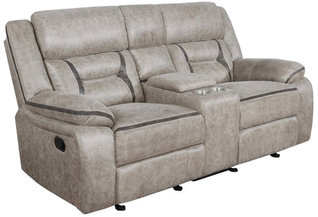 Greer Taupe 2 Pc Motion Sofa Set - Ornate Home