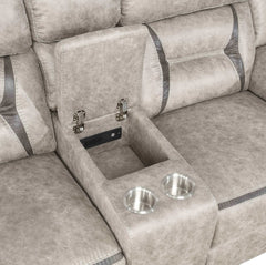 Greer Taupe 2 Pc Motion Sofa Set - Ornate Home