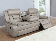 Greer Taupe 3 Pc Motion Sofa Set - Ornate Home
