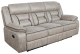 Greer Taupe 3 Pc Motion Sofa Set - Ornate Home