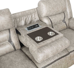 Greer Taupe 3 Pc Motion Sofa Set - Ornate Home
