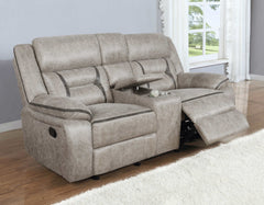 Greer Taupe 3 Pc Motion Sofa Set - Ornate Home