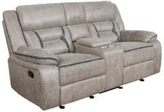 Greer Taupe 3 Pc Motion Sofa Set - Ornate Home