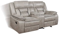 Greer Taupe 3 Pc Motion Sofa Set - Ornate Home